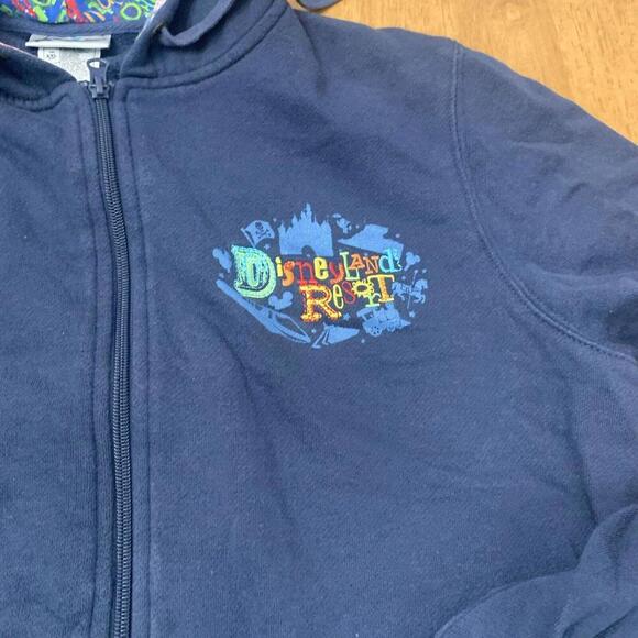 Disneyland Resort Zip Hoodie Sweatshirt Navy Women XXL Embroidered, Print, Nice! - Picture 6 of 12